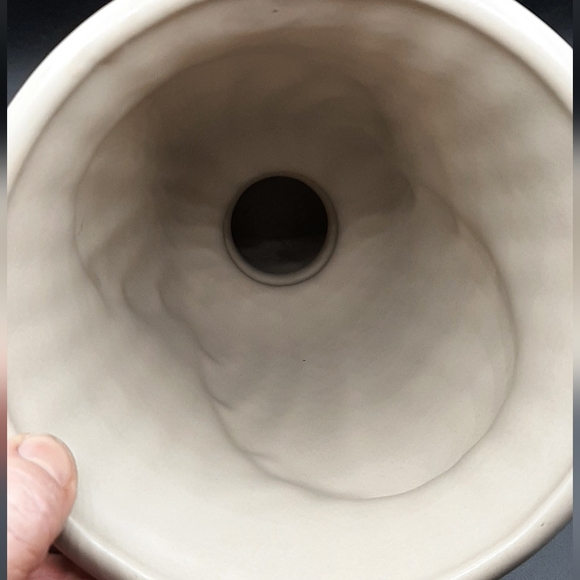 Haeger Pottery Vase Petal 708 Ivory Creamware Glaze Original Label Vintage - Picture 7 of 9